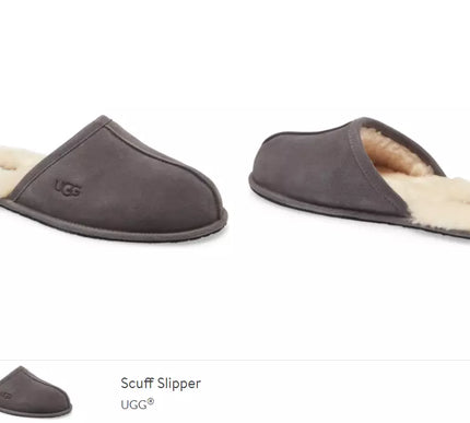 UGG Scuff Dark Grey Slipper Slip-on Men's US sizes 7-14/NEW!!!