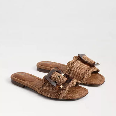 Sam Edelman Bambi Raffia Cuoio Brown Slide Sandal Women's US sizes 6-10/NIB!!!