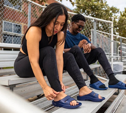 OOFOS OOahh Slide Sandal Navy Mens and Womens Sizes M3/W5-M13/W15 NEW