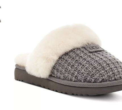 UGG Cozy Knit Charcoal Shearling Slippers Women's US sizes 5-12/NEW!!!