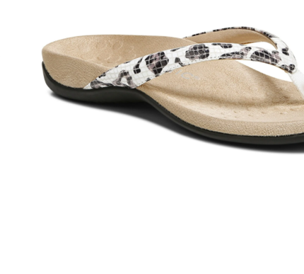 Vionic Dillon White Leopard Toe-Post Sandal Flip Flop Women's sizes 5-12 NEW!!!