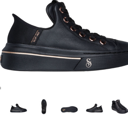 SKECHERS Snoop One - OG Black Leather Slip-ins Sneaker Women's sizes 5-12/NEW!!!