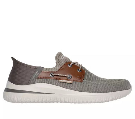 SKECHERS Delson 3.0 Roth Taupe/Brown Slip-ins Sneaker Shoe Men's sizes 7-14/NEW!