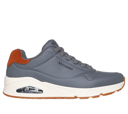 SKECHERS UNO - Tailored Air Charcoal Leather Laced Sneaker Men's sizes 7-14/NEW!