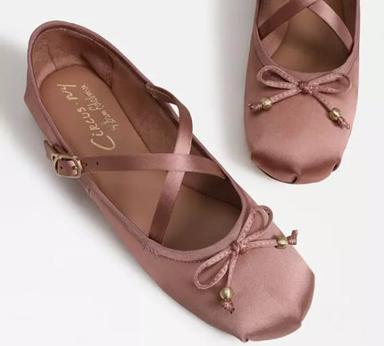 Circus by Sam Edelman Zuri Dark French Satin Ballet Flat Women sizes 6-10/NEW!!!