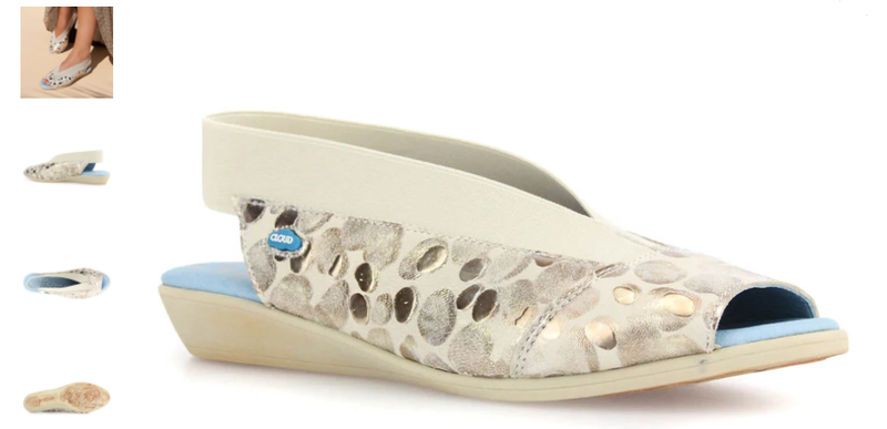 Cloud Caliber Picasso Neutral Slingback Leather Sandal Women's sizes 36-42/NEW!