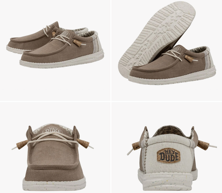 Hey Dude Wally Break Stitch Clay Sneaker Shoe Men's sizes US 7-15/NEW!!!!