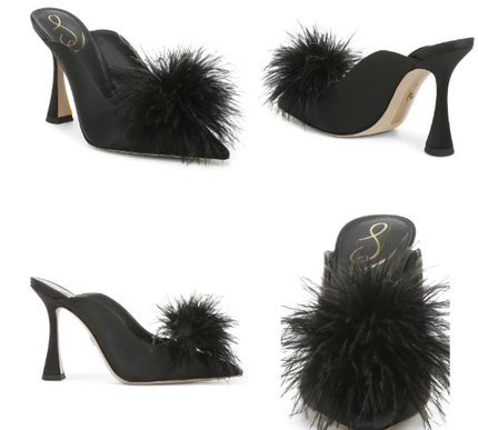 Sam Edelman Anthony Black Satin Pointed Toe Mule Women's sizes 6-10/ NEW!!!
