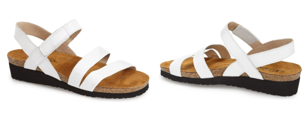 Naot Kayla White Leather Wedge Sandal Women's US sizes 5-11/36-42 NEW!!!