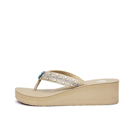 Yellow Box Terell Taupe Wedge Toe Post Sandal Women's sizes 6-10/NEW!