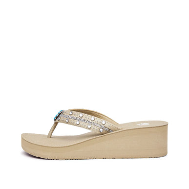 Yellow Box Terell Taupe Wedge Toe Post Sandal Women's sizes 6-10/NEW!