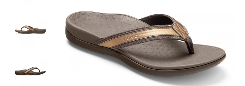 Vionic Tide II Bronze Toe Post Sandal Flip Flop Women's US sizes 5-12 NEW!!!