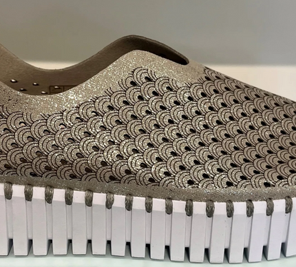 Ilse Jacobsen Tulipu 0023 Silver Platform Slip-on Sneaker Women's EU sizes 36-41