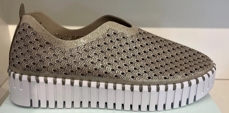 Ilse Jacobsen Tulipu 0023 Silver Platform Slip-on Sneaker Women's EU sizes 36-41