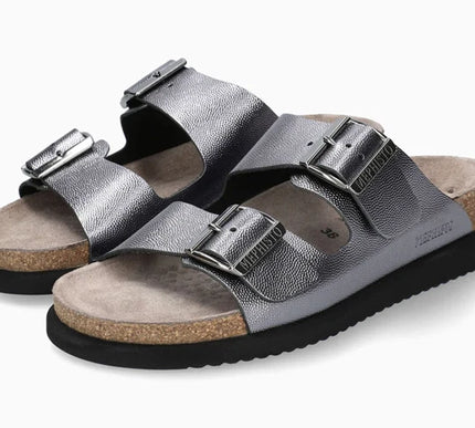 Mephisto Hester Grey Odyssey Leather Slide Sandal Womens sizes 35-42 NEW