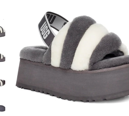 UGG Disco Stripe Slide Slipper Shade White Women's US sizes 5-12-NEW