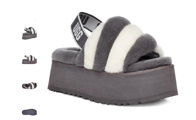 UGG Disco Stripe Slide Slipper Shade White Women's US sizes 5-12-NEW