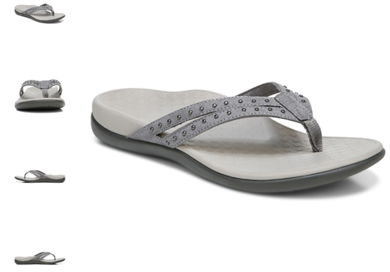 Vionic Tasha Slate Grey Toe Post Sandal Flip Flop Women's US sizes 5-12 NEW!!!