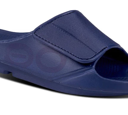 OOFOS OOahh Sport Flex Sandal Slide Navy Mens and Womens Sizes M4/W6-M13/W15