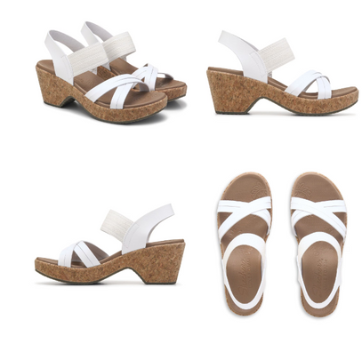 SKECHERS Brystol Night Skies White Strappy Sandal Wedge Women's sizes 5-12/NEW!!
