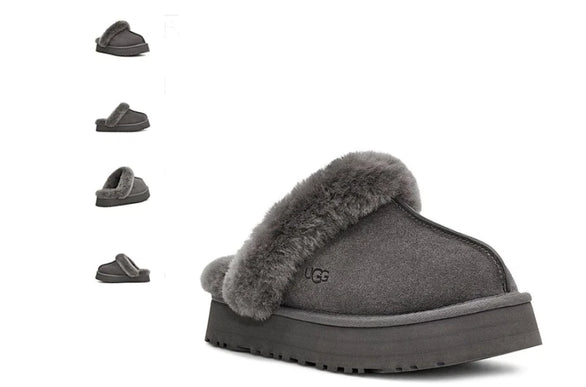 UGG Disquette Charcoal Slide Slipper Sandal Women's US sizes 5-13-NEW