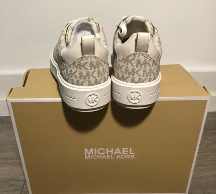 Michael Kors Emmett Lace-Up MK Sig Logo Vanilla Sneakers Women's sizes 5-10/NEW!
