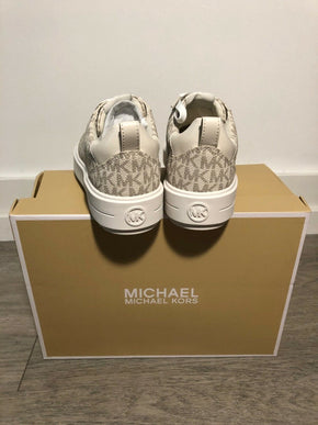 Michael Kors Emmett Lace-Up MK Sig Logo Vanilla Sneakers Women's sizes 5-10/NEW!