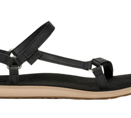 Teva Original Universal Slim Leather Black Tan Sandal Women's sizes 5-11-NIB