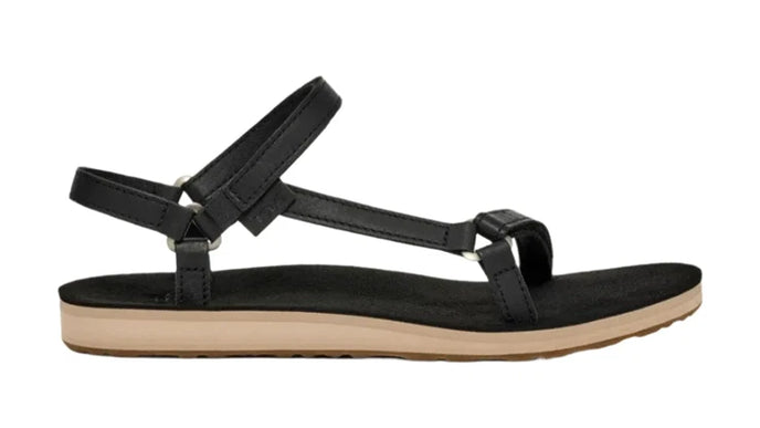 Teva Original Universal Slim Leather Black Tan Sandal Women's sizes 5-11-NIB