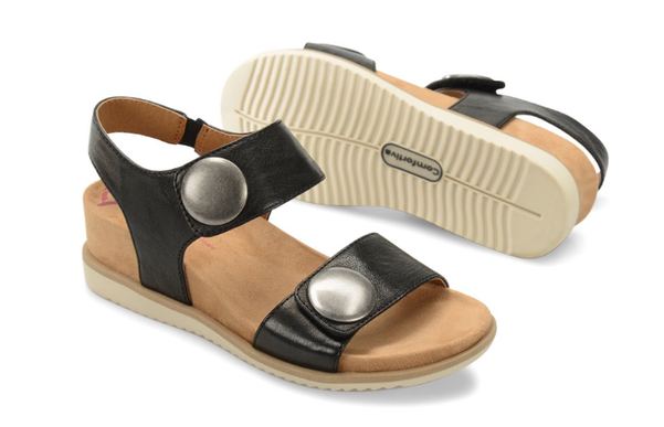 Comfortiva Pamela II Black Comfort Wedge Sandal Women's sizes 6-10/NEW!!!