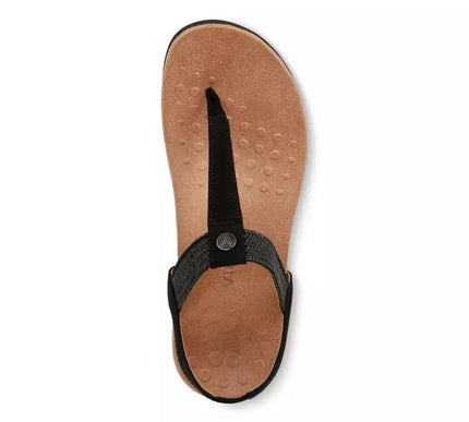 Vionic Brea Black Leather Toe Post Slingback Sandal Women's sizes 5-11/NEW!!!