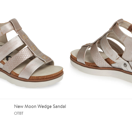 OTBT New Moon Silver Wedge Sandal Women US sizes 6-10 NEW!!!