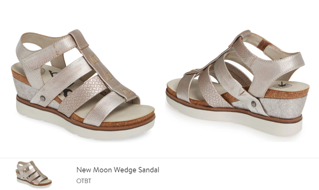 OTBT New Moon Silver Wedge Sandal Women US sizes 6-10 NEW!!!