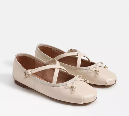 Circus by Sam Edelman Zuri Vanilla Leather Ballet Flat Women sizes 6-10/NEW!!!