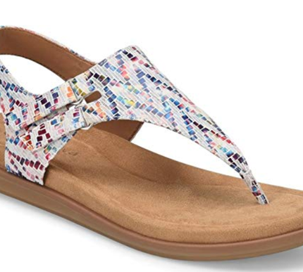 Comfortiva Calina White Multi Thong Wedge Sandal Women's sizes 6-10/NEW!!