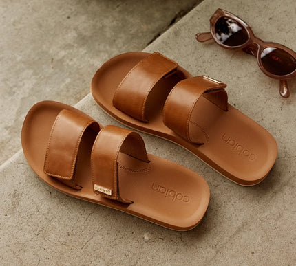 Cobian Dana Rise Tan 2-Strap Flatform Slide Sandal Women's US Sizes 5-11 NIB!!
