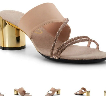 Onex Fetish Champagne Elastic Slide Wedge Sandal Women's US sizes 5-11/NEW!!!