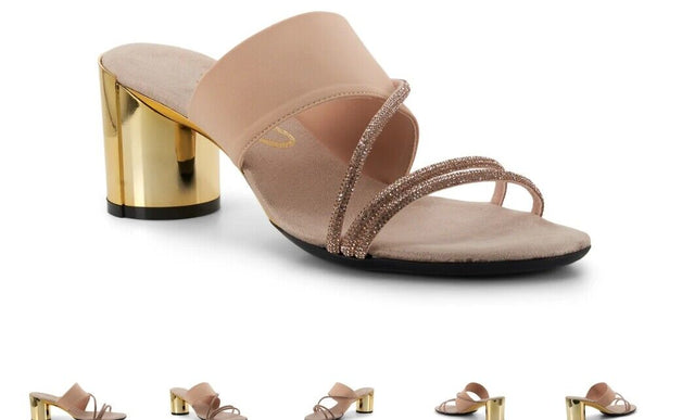 Onex Fetish Champagne Elastic Slide Wedge Sandal Women's US sizes 5-11/NEW!!!