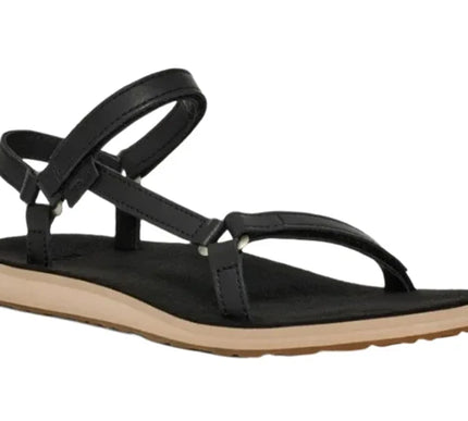 Teva Original Universal Slim Leather Black Tan Sandal Women's sizes 5-11-NIB