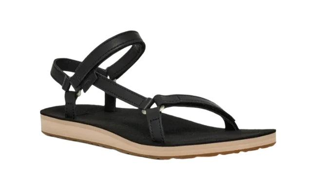 Teva Original Universal Slim Leather Black Tan Sandal Women's sizes 5-11-NIB