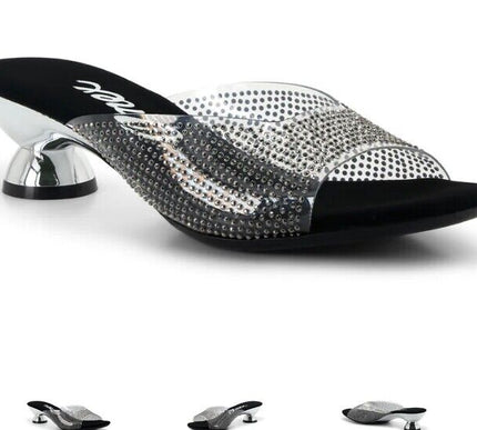 Onex Dani Black Rhinestone Studded Wedge Sandal Women's sizes 5-11/NEW!!!
