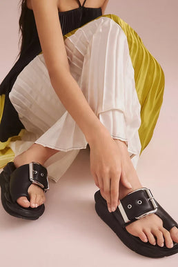 4CCCCEES Mellow Glow Pure Black Platform Sandal Womens Sizes 36-41/6-11 NEW