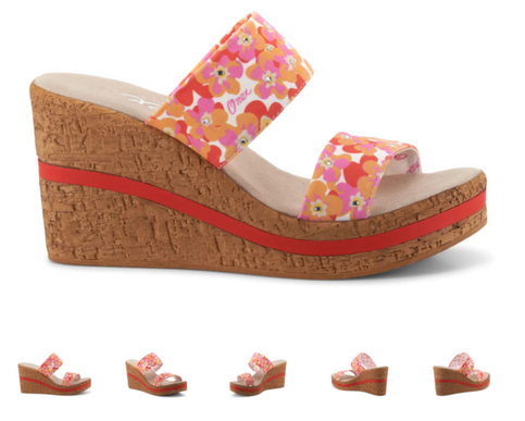 Onex Anastasia Pink Floral Wedge Sandal Women's sizes 5-11/NEW!!!