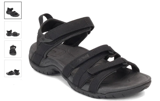Teva Tirra Black-Black Strappy Sandal Women's sizes 5-11-NIB