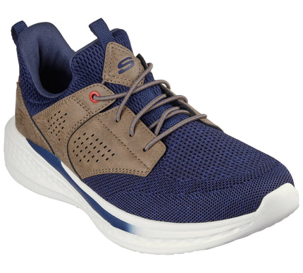 SKECHERS Slade Breyer Navy/Tan Relaxed Fit Sneaker Shoe Men's sizes 7-14/NEW!!