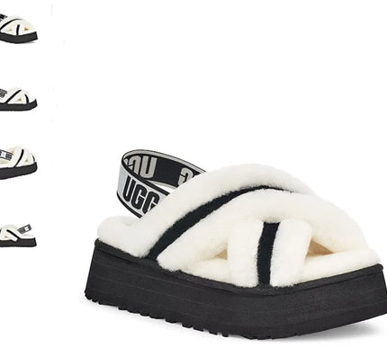 UGG Disco Cross Slide White Slipper Sandal Women's US sizes 5-12-NEW