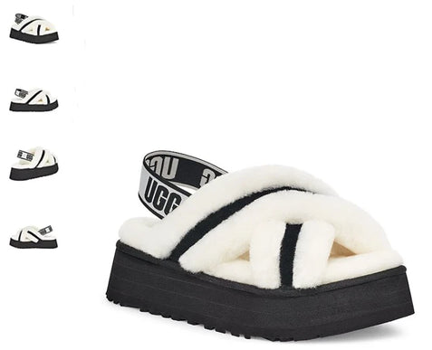 UGG Disco Cross Slide White Slipper Sandal Women's US sizes 5-12-NEW