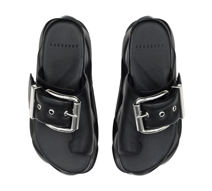 4CCCCEES Mellow Glow Pure Black Platform Sandal Womens Sizes 36-41-6-11 NEW