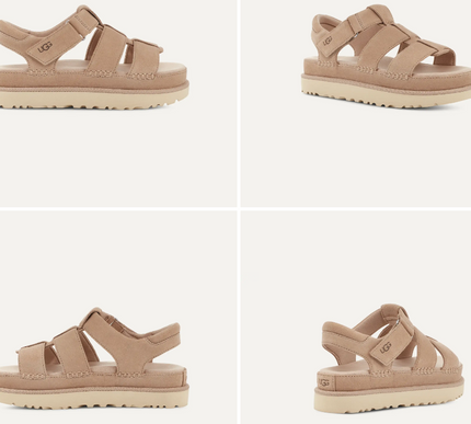 UGG Goldenstar Strap Driftwood Suede Platform Sandal Women's US sizes 5-12/NEW!!