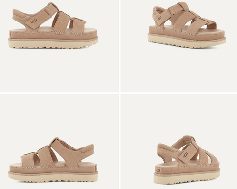 UGG Goldenstar Strap Driftwood Suede Platform Sandal Women's US sizes 5-12/NEW!!